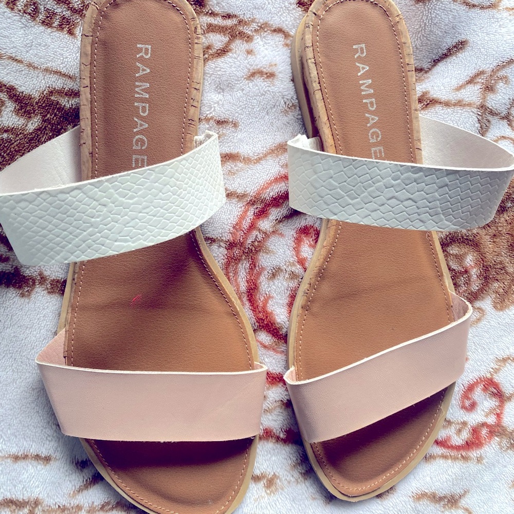 Rampage pink and white sandals